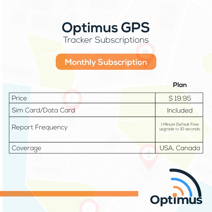 Optimus 2.0 Tracker Monthly Subscription